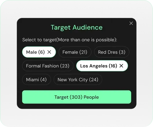 Segments and allows you to specifically target your audience